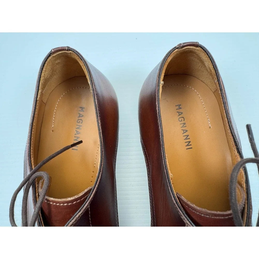 Magnanni Jacoby Leather Plain Toe Derby Shoes Mens 41 US 8 EUC‎ $525 Leather